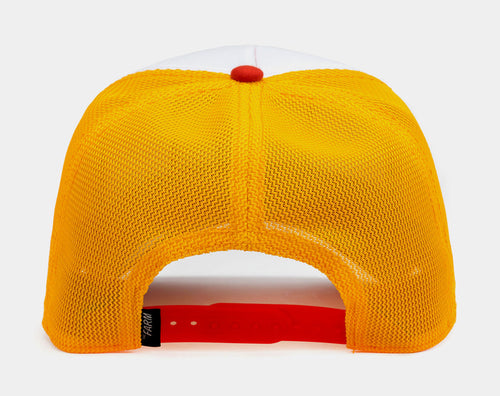 #4 French Fried Trucker Mens Hat (Yellow/Red)