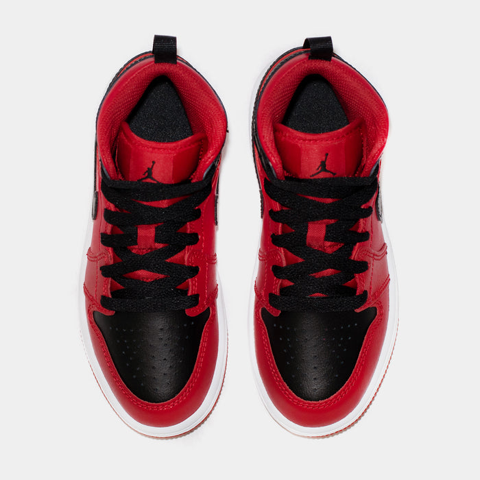 Air Jordan 1 Mid Preschool Lifestyle Shoe (Red/Black)