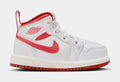 Air Jordan 1 Mid SE Preschool Lifestyle Shoes (White/Lobster Dune/Sail)