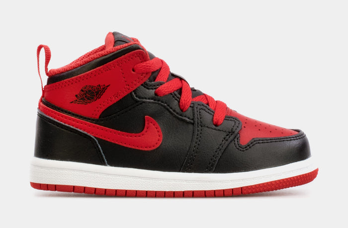 Air Jordan 1 Retro Mid Infant Toddler Lifestyle Shoes (Black/Red)