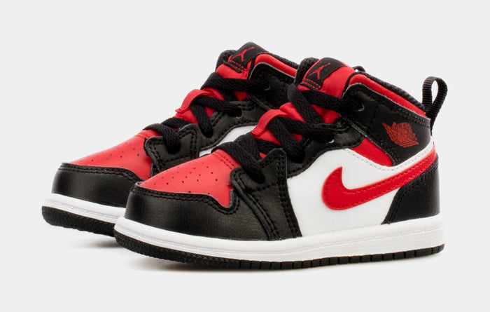 Air Jordan 1 Retro Mid Infant Toddler Lifestyle Shoes (Black/Red)