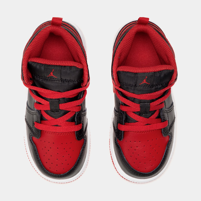 Air Jordan 1 Retro Mid Infant Toddler Lifestyle Shoes (Black/Red)