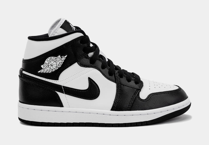 Air Jordan 1 Retro Mid Panda Womens Lifestyle Shoes (Black/White) Final Sale