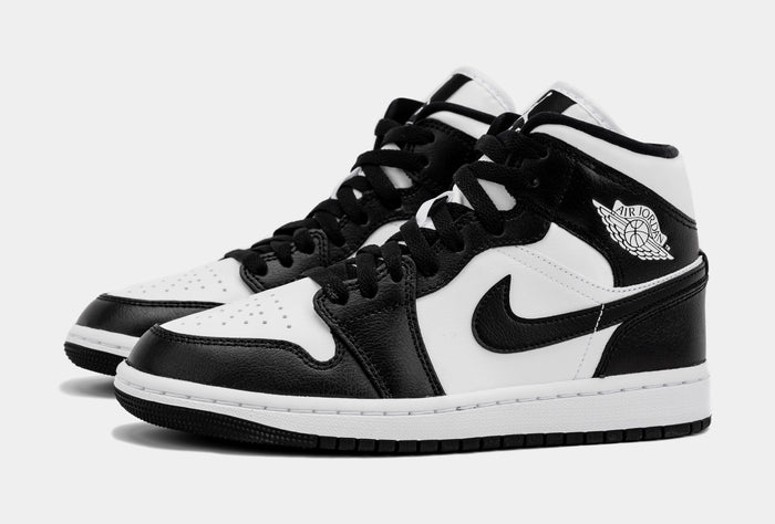 Air Jordan 1 Retro Mid Panda Womens Lifestyle Shoes (Black/White) Final Sale