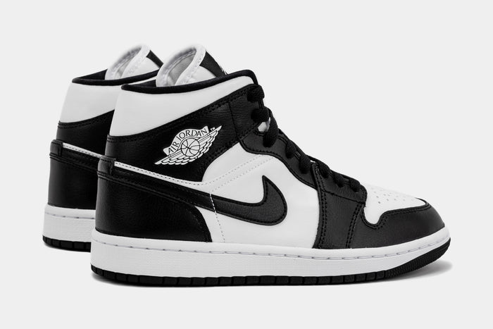 Air Jordan 1 Retro Mid Panda Womens Lifestyle Shoes (Black/White) Final Sale