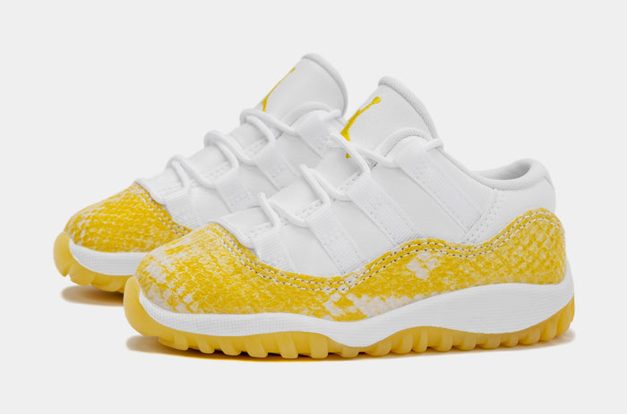 Air Jordan 11 Retro Low Yellow Snakeskin Infant Toddler Lifestyle Shoes (White/Yellow)