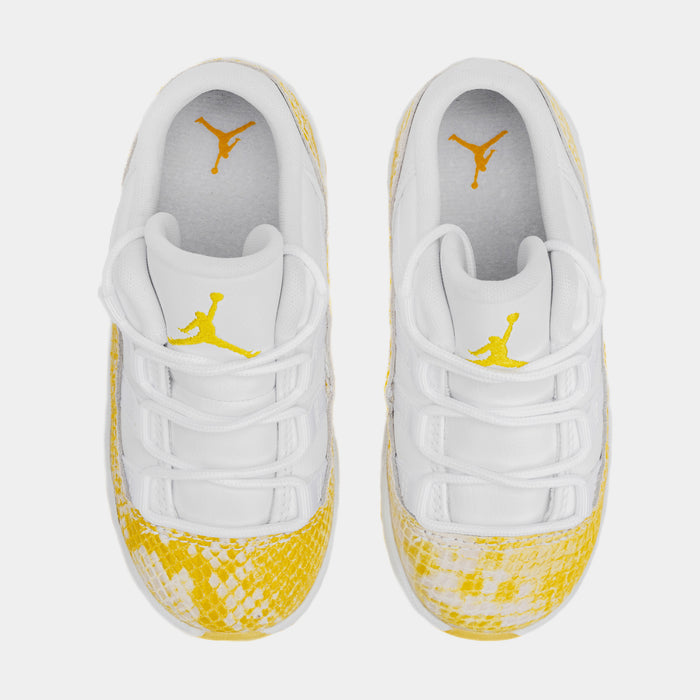 Air Jordan 11 Retro Low Yellow Snakeskin Infant Toddler Lifestyle Shoes (White/Yellow)