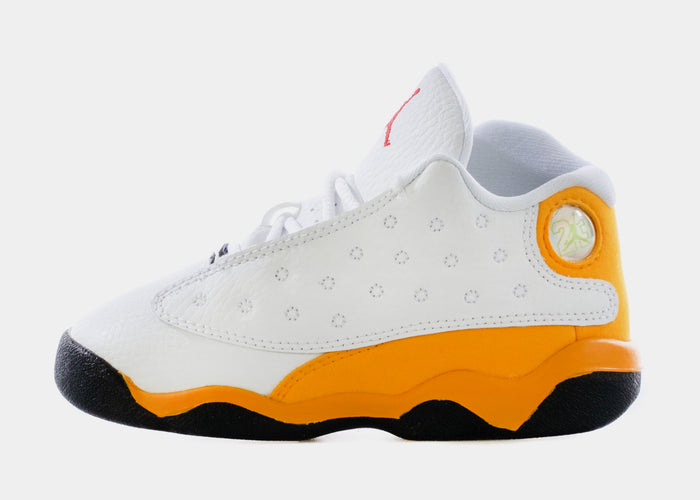 Air Jordan 13 Del Sol Infant Toddler Lifestyle Shoes (White/Yellow) Free Shipping