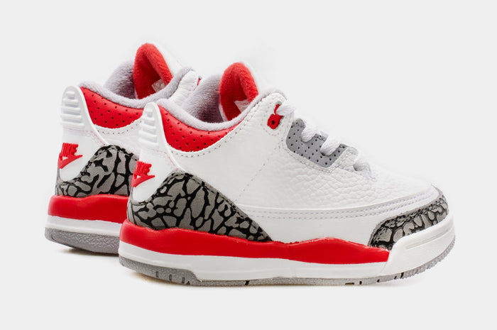 Air Jordan 3 Retro OG Fire Red Infant Toddler Shoes (White/Red) Free Shipping