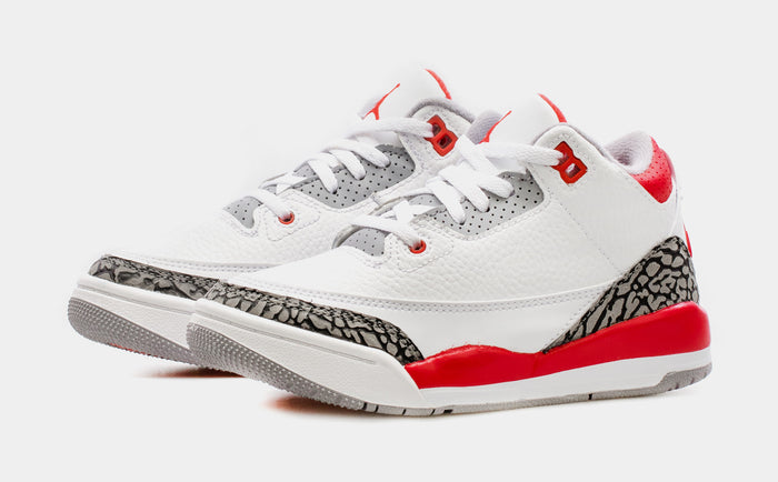 Air Jordan 3 Retro OG Fire Red Preschool Lifestyle Shoes (White/Red) Free Shipping