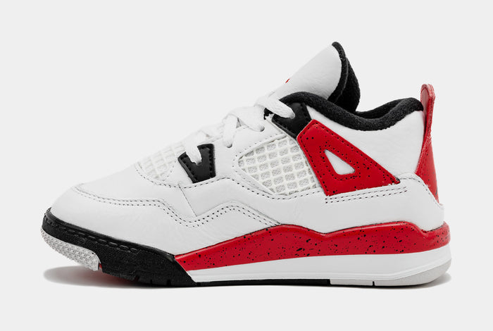 Air Jordan 4 Retro Red Cement Infant Toddler Lifestyle Shoes (White/Red) Free Shipping