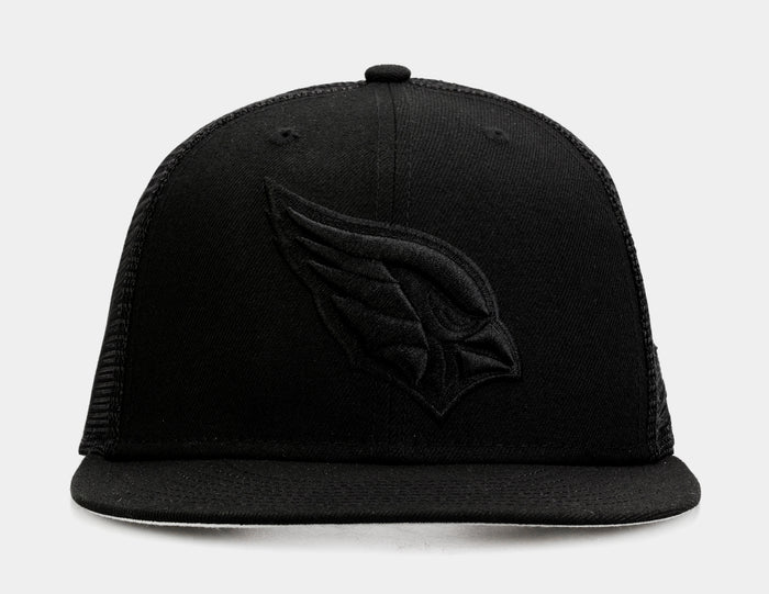 Arizona Cardinals Blackout 9Fifty Trucker Mens Hat (Black)