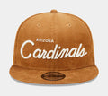 Arizona Cardinals Corduroy Script 9FIFTY Mens Snapback Hat (Brown)