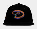 Arizona Diamondback Throwback Corduroy 59Fifty Mens Hat (Black)