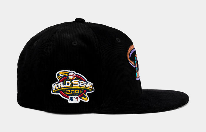 Arizona Diamondback Throwback Corduroy 59Fifty Mens Hat (Black)