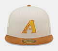 Arizona Diamondbacks Corduroy Visor 59FIFTY Mens Fitted Hat (White/Brown)