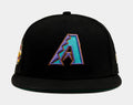 Arizona Diamondbacks Laurel Sidepatch 59Fifty Mens Hat (Black)