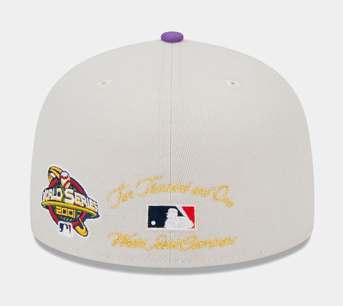 Arizona Diamondbacks Varsity Letter 59FIFTY Mens Fitted Hat (White/Purple)