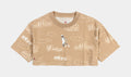 Artist Series by Parker Duncan Cropped Womens Short Sleeve Shirt (Beige)