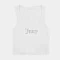 Bling U Neck Womens Tank Top (White)