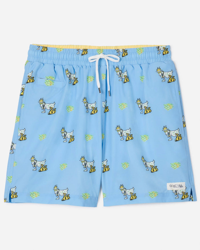 Front of carolina blue cash money bathing suit