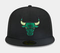 Chicago Bulls Metallic Pop 59FIFTY Mens Fitted Hat (Black)