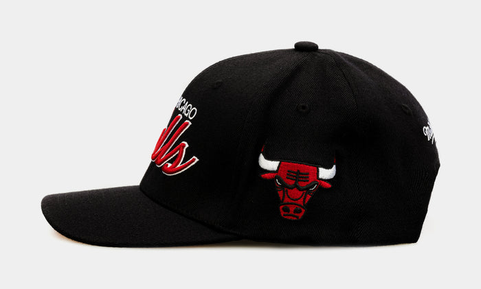 Chicago Bulls Team Script 2.0 Mens Snapback Hat (Black)