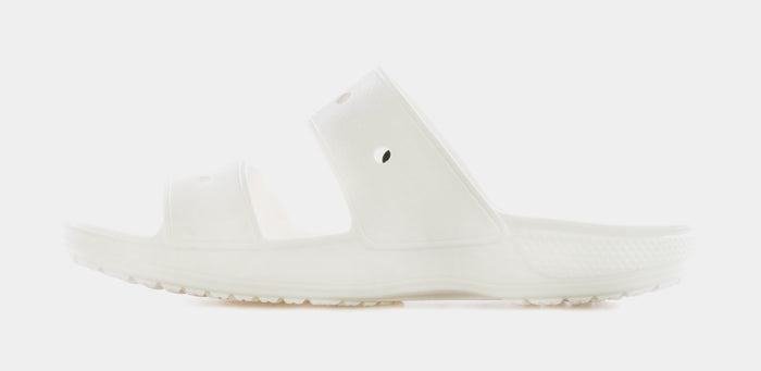 Classic Double Band Slide Mens Sandals (White)