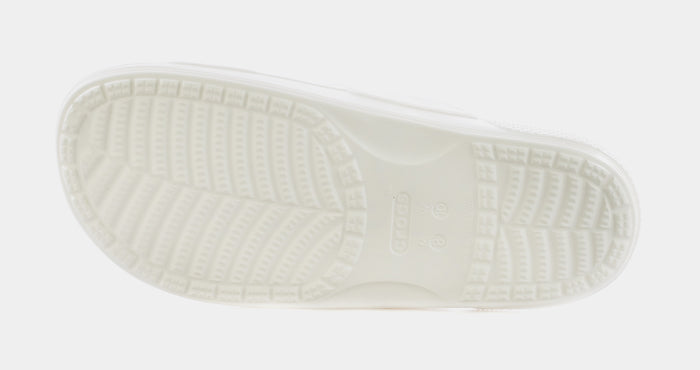 Classic Double Band Slide Mens Sandals (White)
