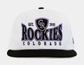 Colorado Rockies Crest 9FIFTY Mens Snapback Hat (White/Black)