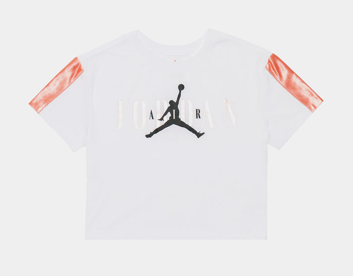 Colorblock Graphic Tee Grade School Tshirt (White/Pink)