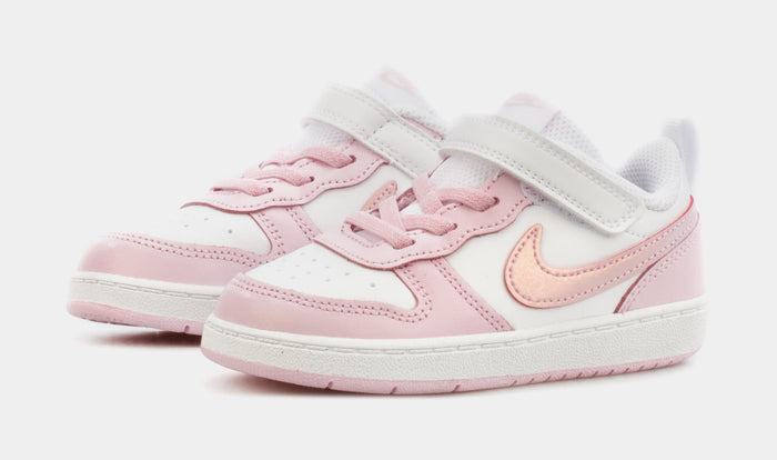Court Borough Low 2 Infant Toddler Lifestyle Shoes (White/Pink)