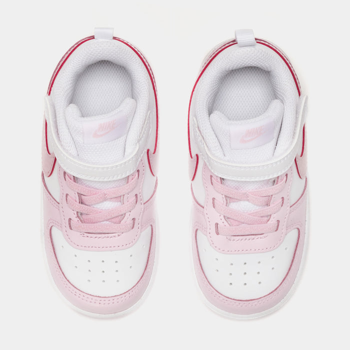 Court Borough Low 2 Infant Toddler Lifestyle Shoes (White/Pink)