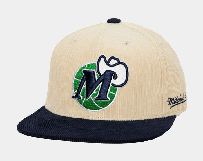 Dallas Mavericks 2 Tone Team Cord Fitted Mens Hat (Beige/Green)