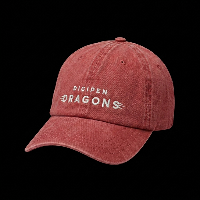 DigiPen Dragons "Dad Hat" in Vintage Red