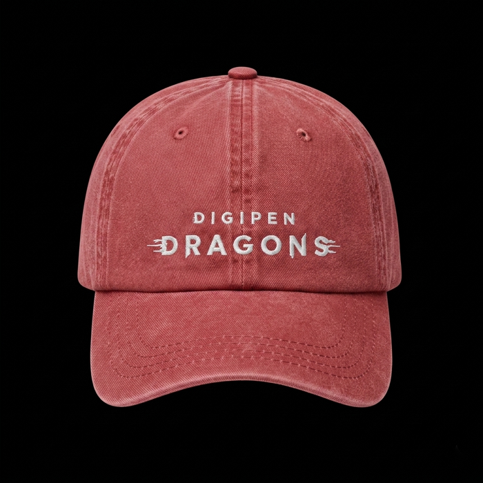 DigiPen Dragons "Dad Hat" in Vintage Red