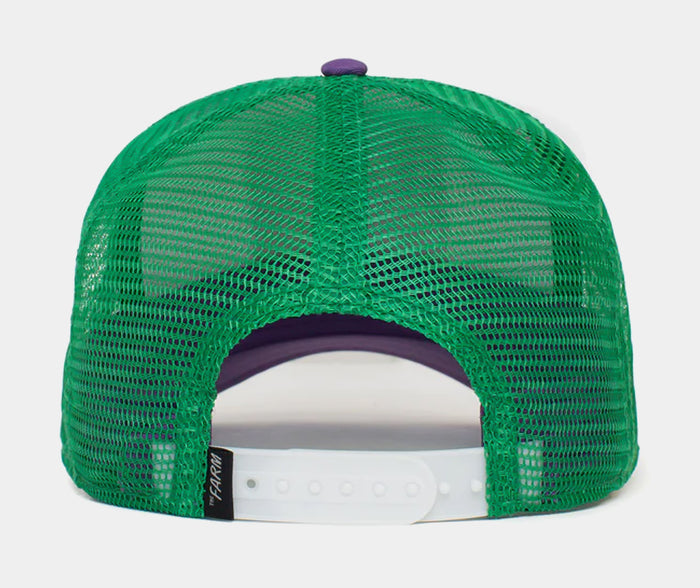 Donkey Trip Trucker Mens Hat (Purple/Green)
