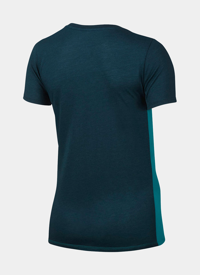 Emory Maughan V-Neck Womens T-Shirt (Green/Blue)