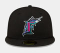 Florida Marlins Polar Lights 59FIFTY Mens Fitted Hat (Navy/Multi)