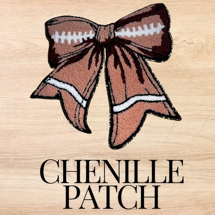 Football Bow Chenille Patch