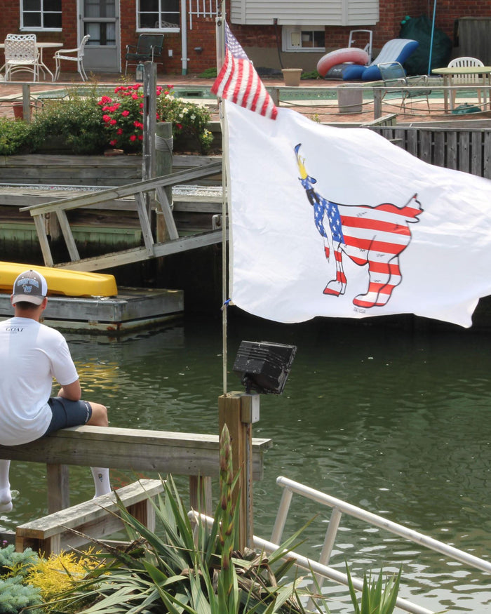 White Freedom GOAT Flag flowing in the wind#color_white