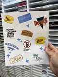 G Girls Large Sticker Sheet White Vinyl LARGE