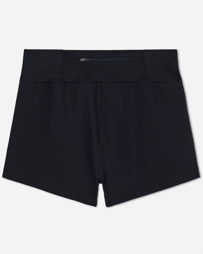 Back of black women's cut athletic shorts#color_black