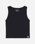 Black women's cut tank top#color_black