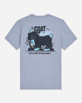 Gray t-shirt with a grim reaper goat graphic