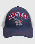 Front of navy Freedom Trucker Hat#color_navy