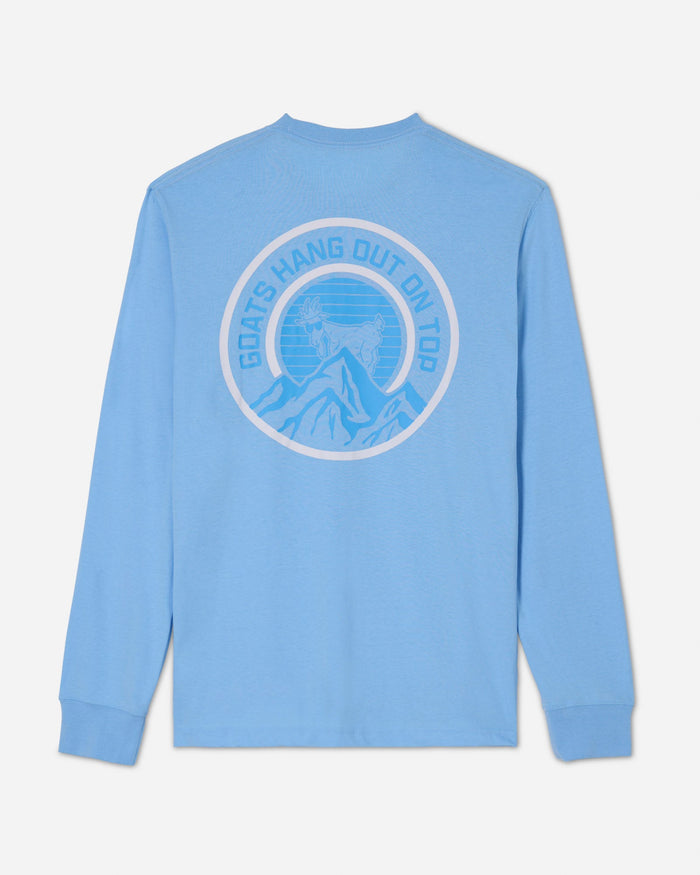 Back of carolina blue GOATs Hang Out On Top '23 LST#color_carolina-blue