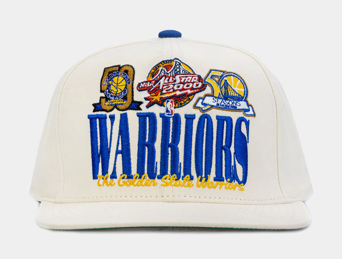 Golden State Warriors Retro Snapback Mens Hat (Beige)