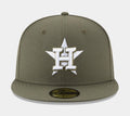 Houston Astros 59Fifty Fitted Hat Mens Hat (Olive)
