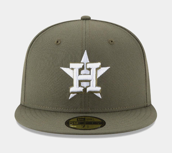 Houston Astros 59Fifty Fitted Hat Mens Hat (Olive)